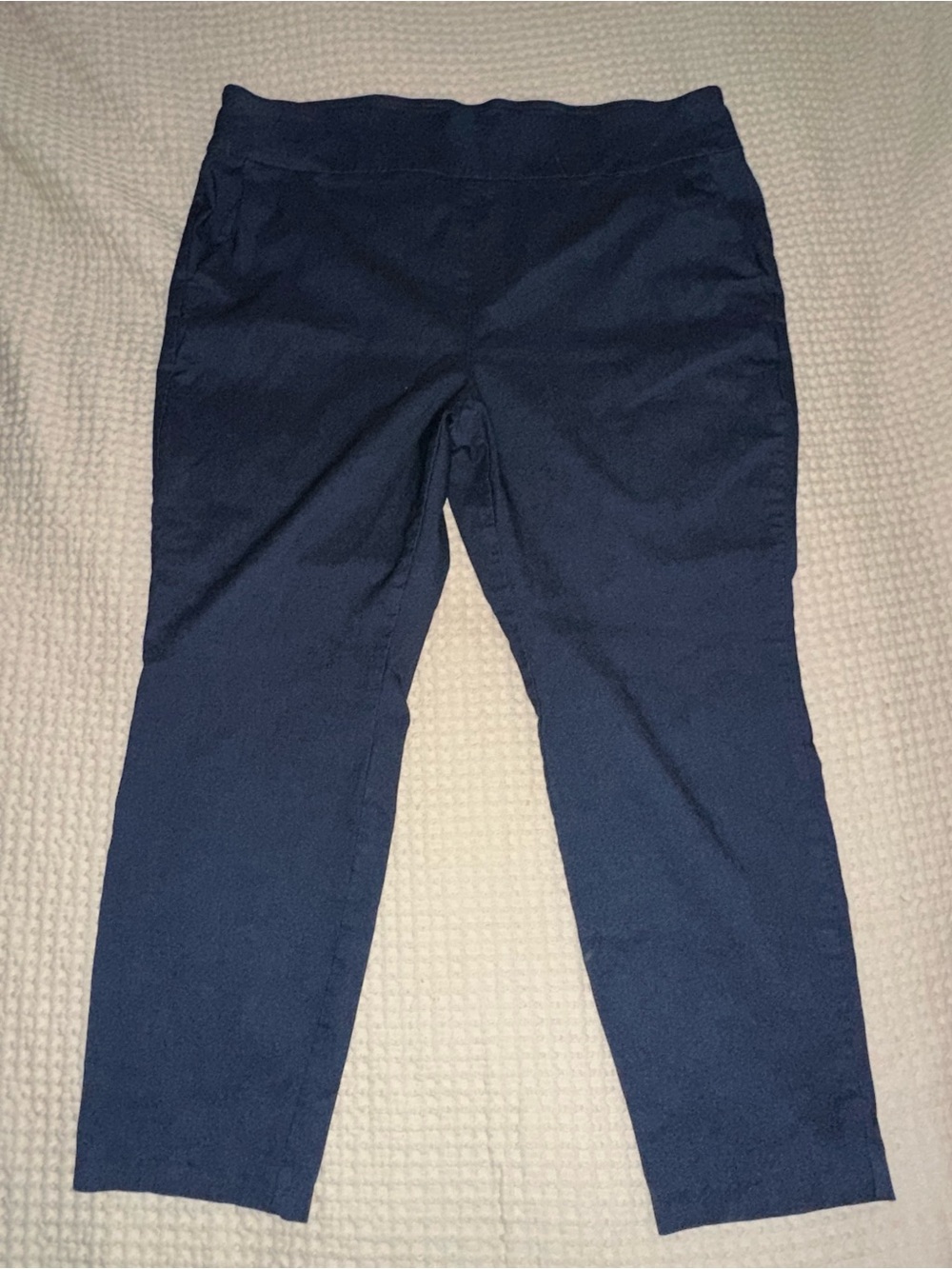 The Pioneer Woman Womens 1X Pull On Pants Denim Look Blue Stretch Casual